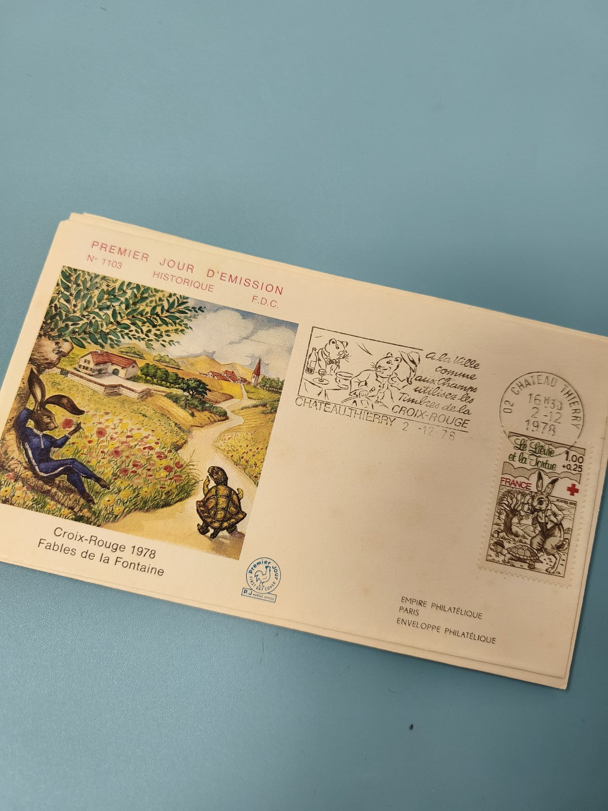 Enveloppe FDC premier jour Croix-Rouge 1978 Fables de la Fontaine illustrée