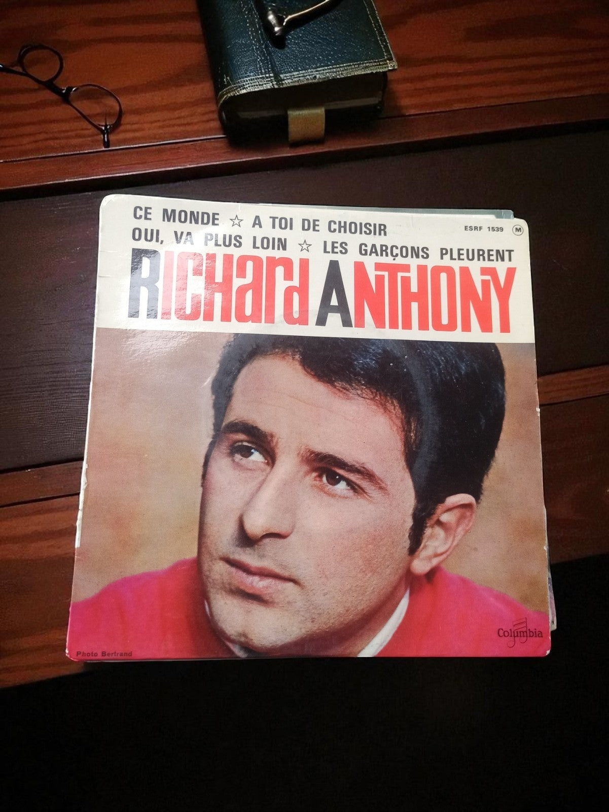 Disque vinyle ancien Richard Anthony Columbia vintage rétro 45 tours français