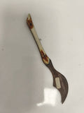 Coupe-papiers ancien militaire WW1, lame courbe, aspect métal et os, gravé
