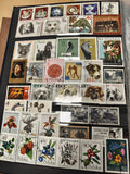 Lot de timbres thématiques Pologne, animaux, plantes, arts, oblitérés, multicolo
