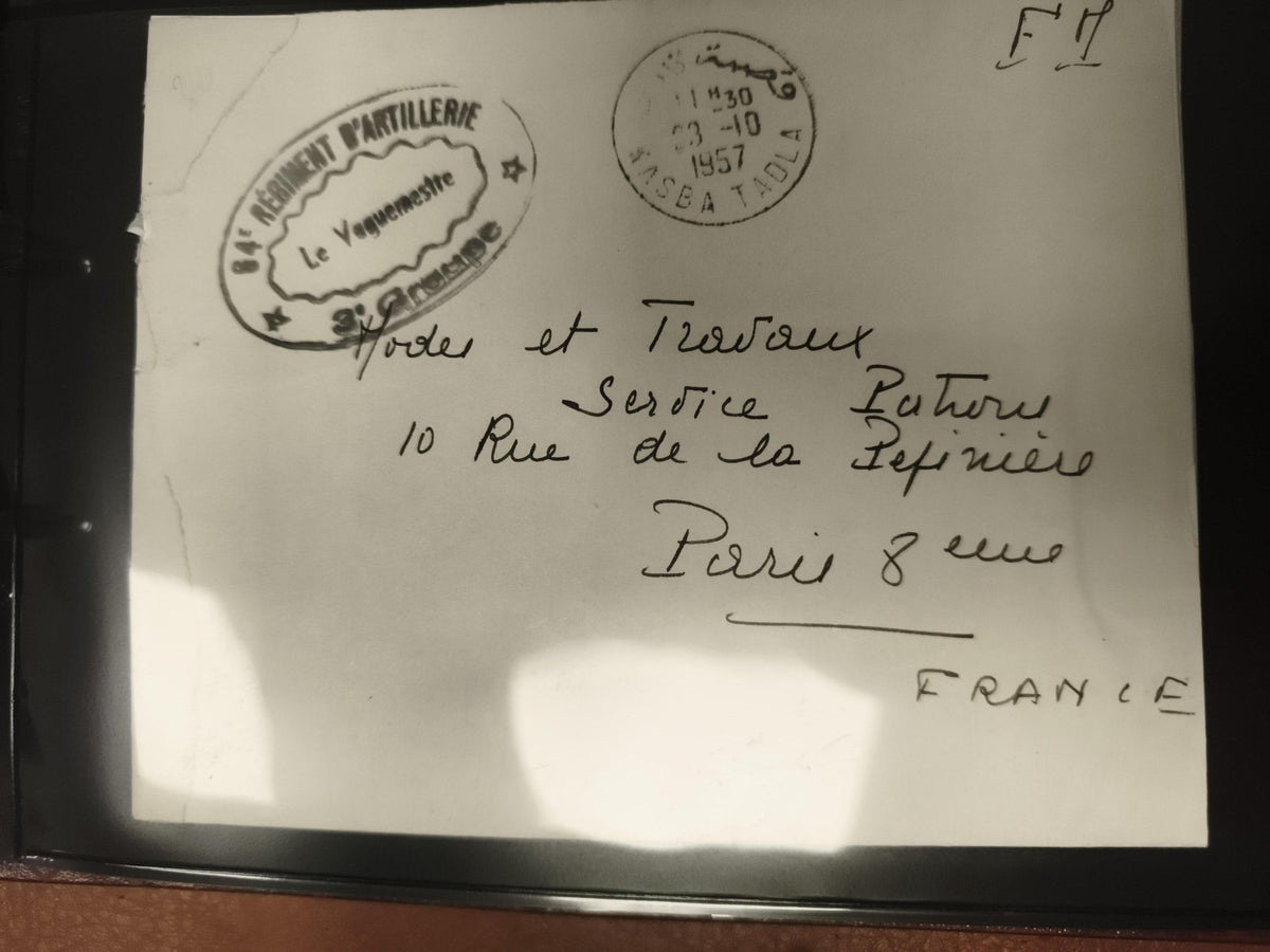 Lettre militaire 1957 84e Régiment d’Artillerie cachet Taola philatélie Paris