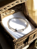 Bracelet jonc rigide rétro motif étoile argenté vintage fantaisie