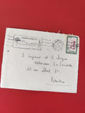 Enveloppe timbrée Maroc Marrakech cachet visible écriture manuscrite