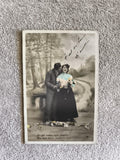 CPA carte postale ancienne romantique couple colorisée début XXe