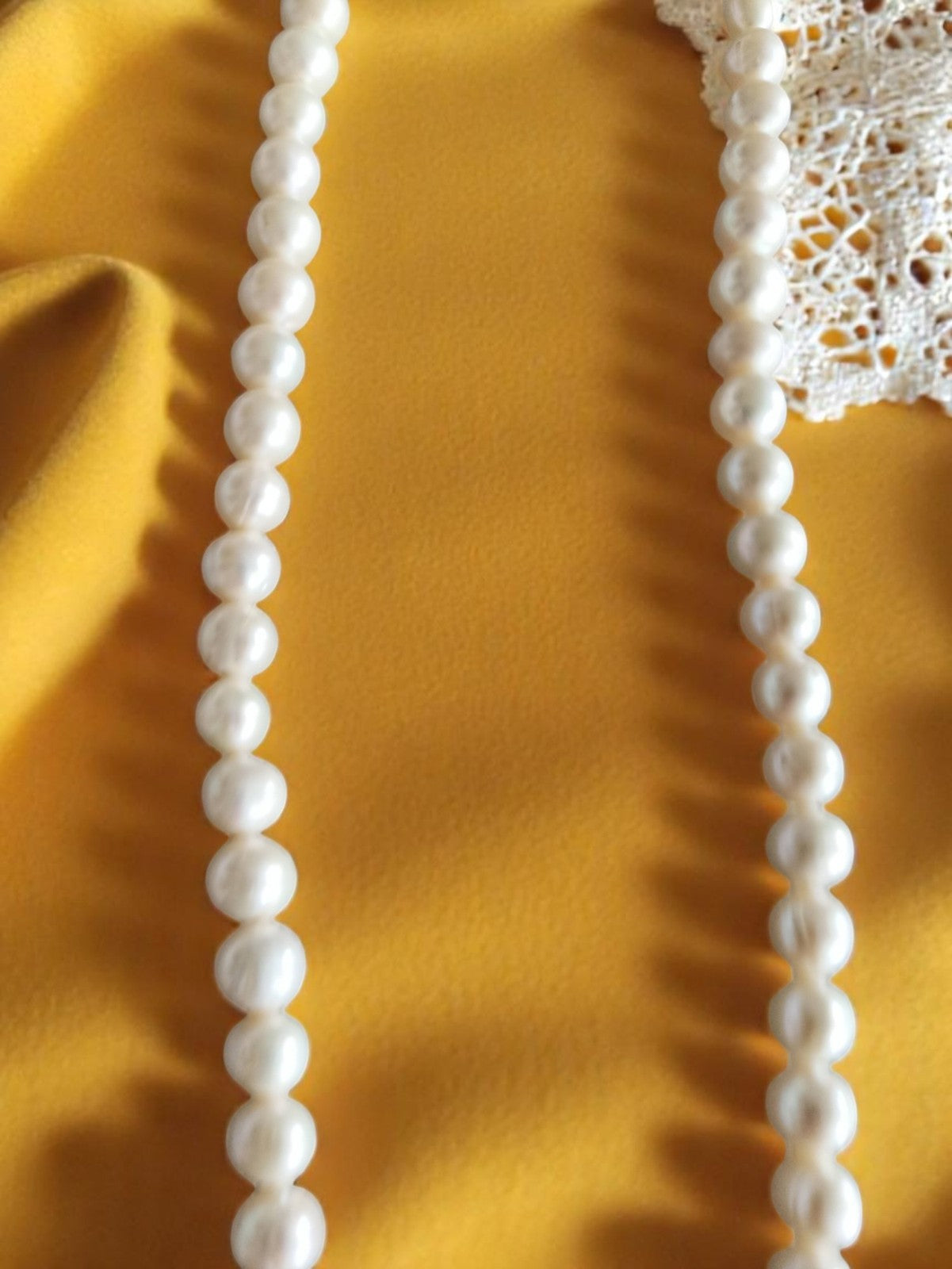 Collier en perles de culture authentiques, style vintage