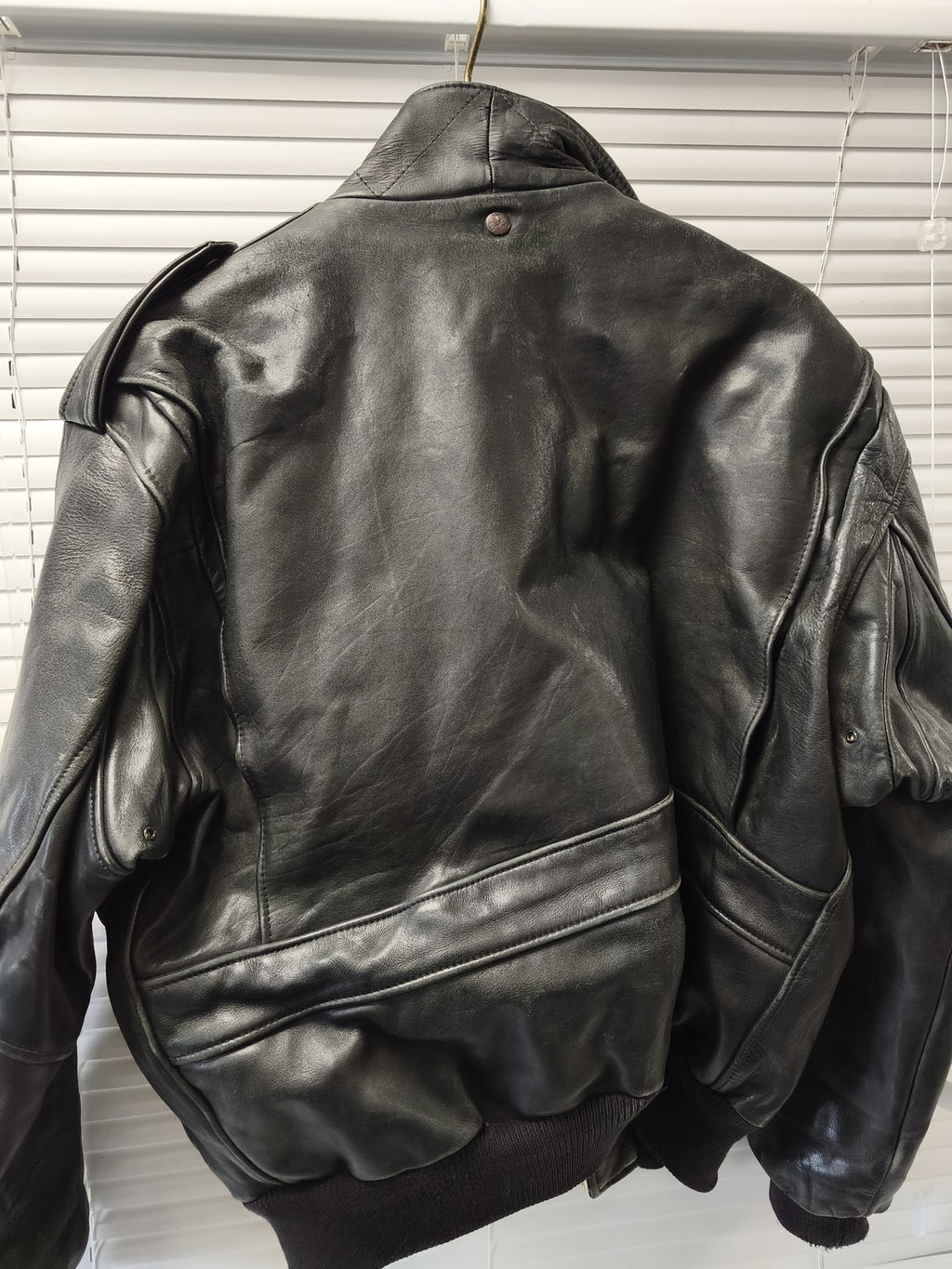 Vintage blouson homme cuir XL style perfecto ancien veste rétro motard