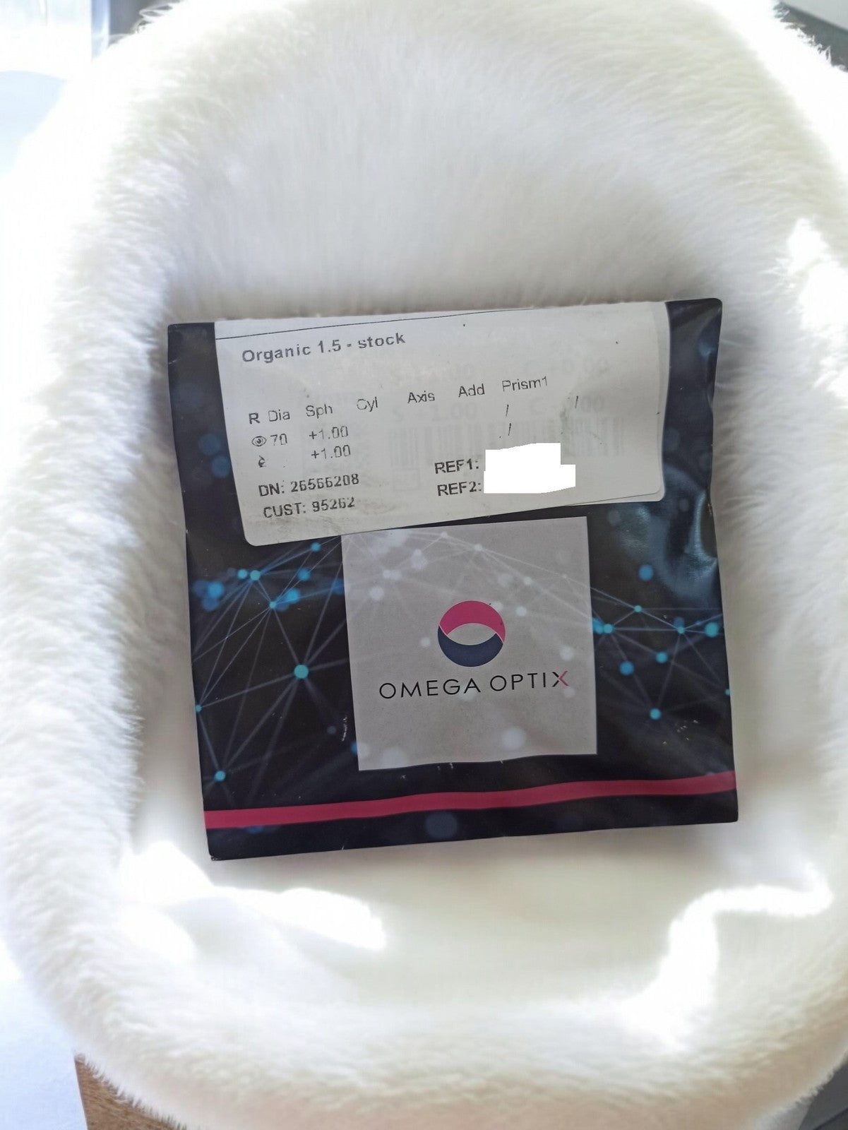 Verre optique Omega Optix neuf, lentille précision organique 1.5 stock