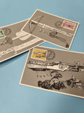Lot cartes postales Liechtenstein armes anciennes oblitérées timbres colorés