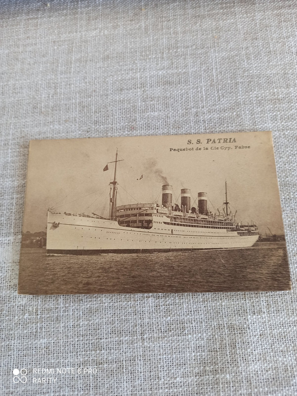 Carte postale ancienne S.S. Patria paquebot Fabre vintage maritime collection