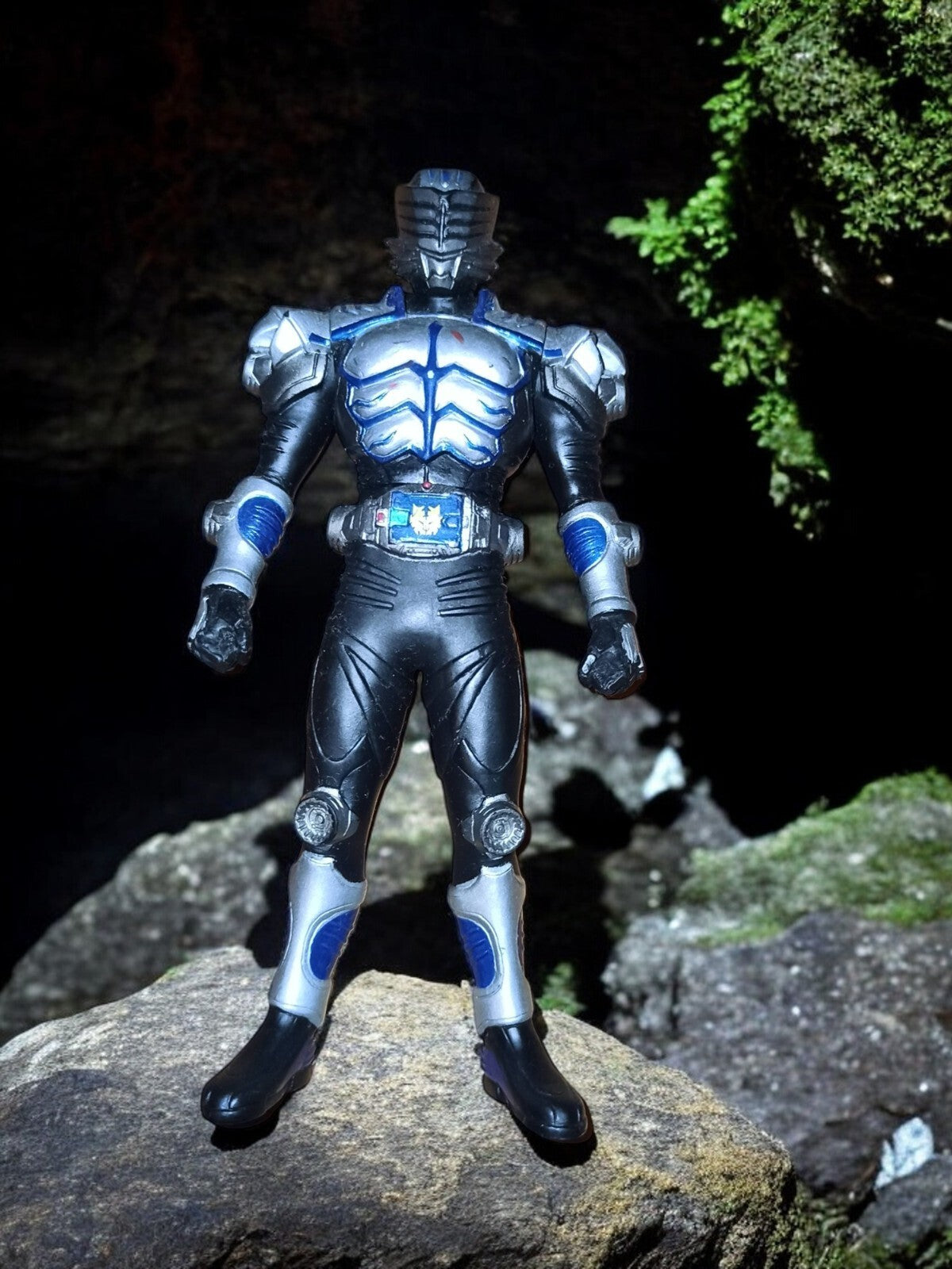 Figurine Bandai Kamen Rider Ryuki noire argent articulée tokusatsu Japan