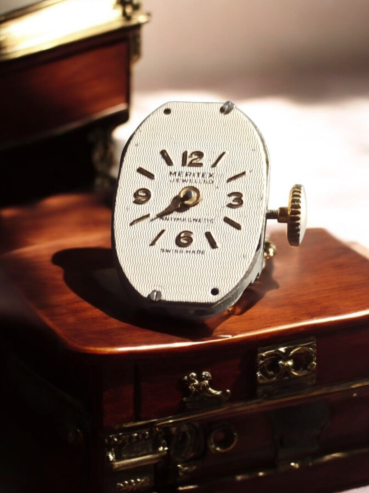 Mouvement montre mécanique Meritex Swiss vintage cadran guilloché pièces