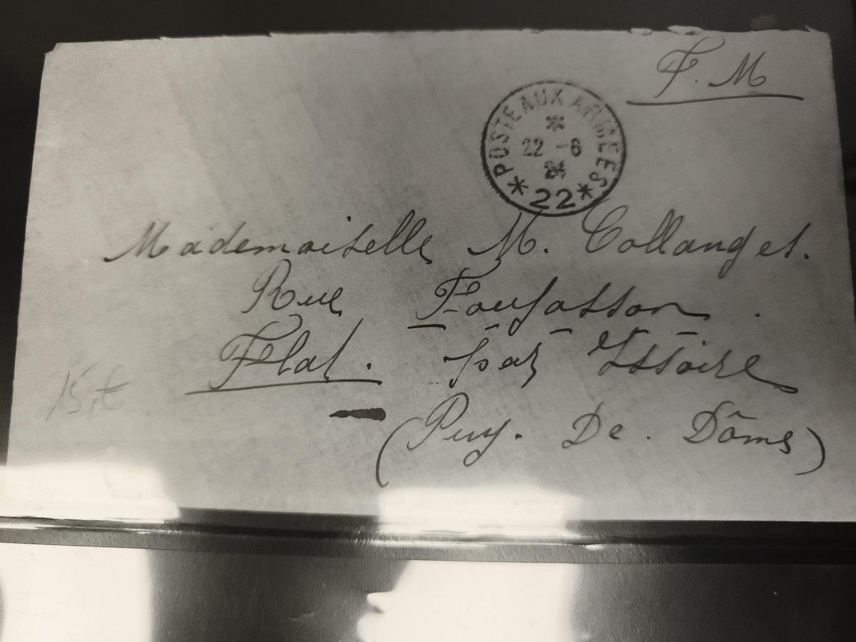 Lettre Poste aux Armées 22-6-16 oblitérée, manuscrit P.M., philatélie France