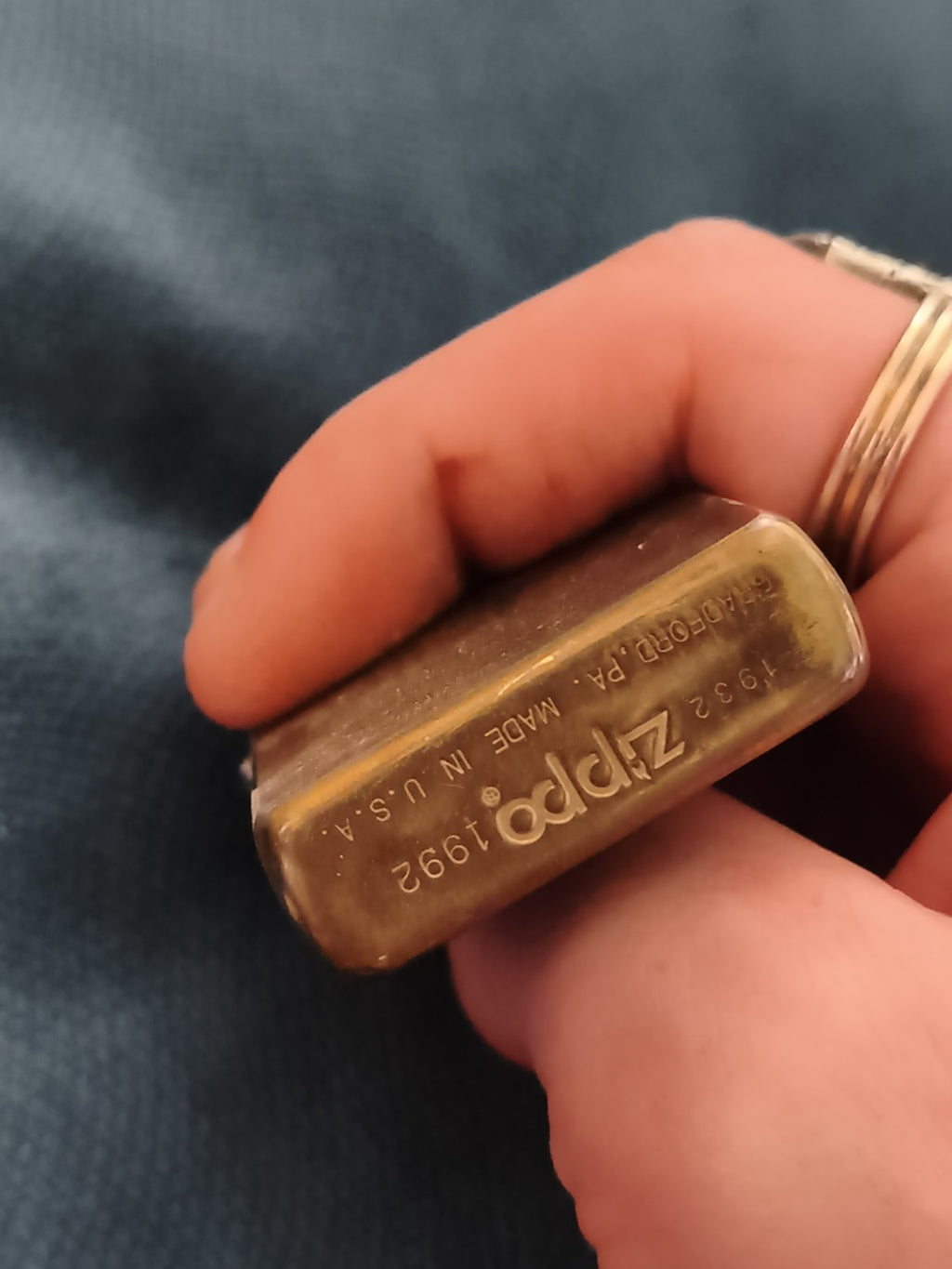 Briquet Zippo vintage solid brass laiton doré ancien USA, lighter, rétro