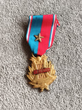 Médaille VETERAN Confédération Musicale France ruban bleu rouge étoile dorée