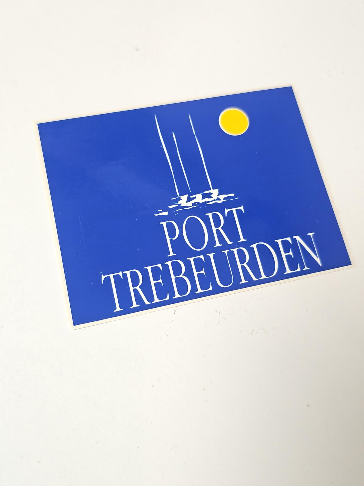 Vintage grand sticker publicitaire ancien Port Trébeurden collection déco rare