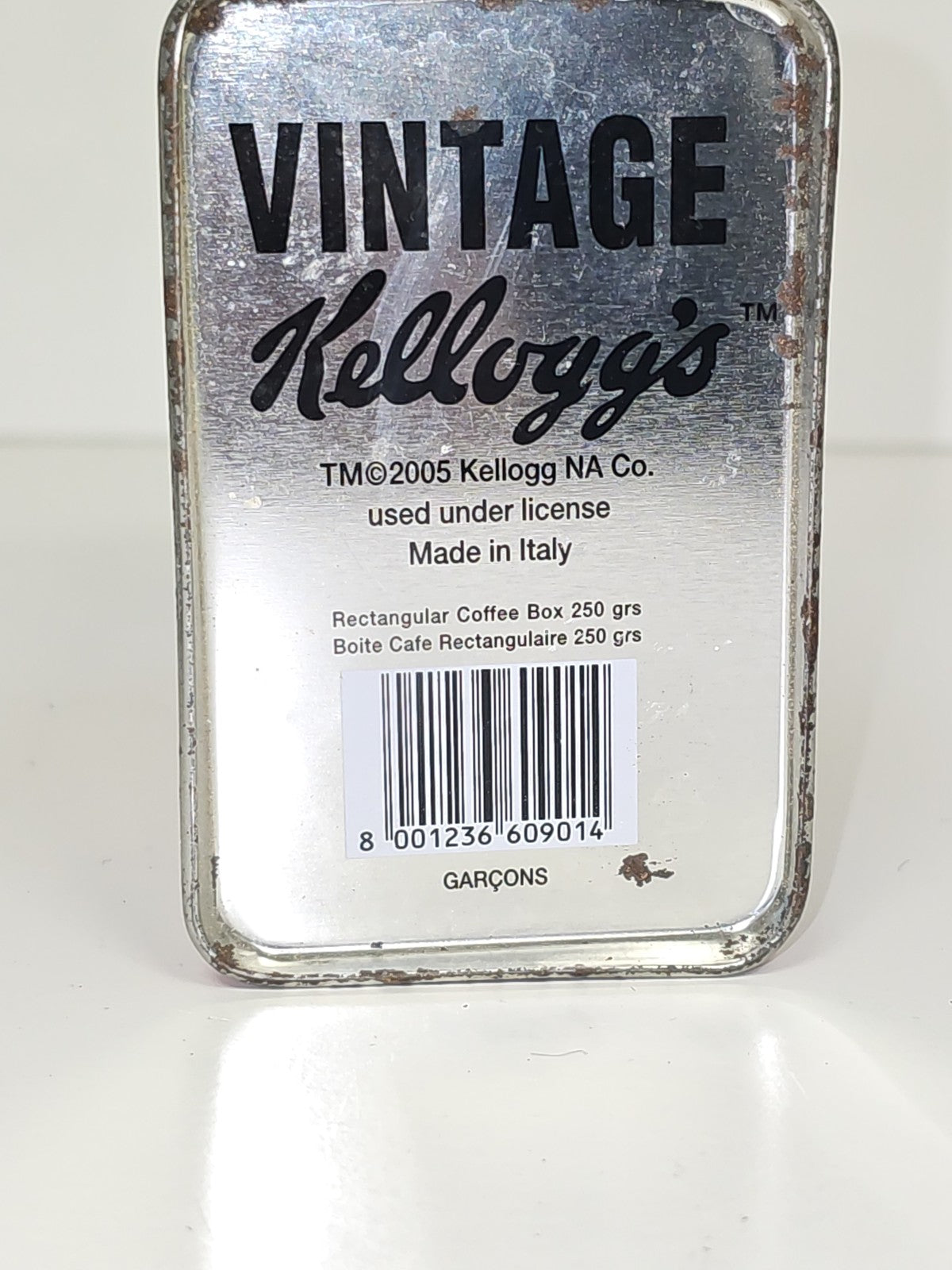 Boîte publicitaire rétro Kellogg's ancienne, boîte à céréales vintage collection