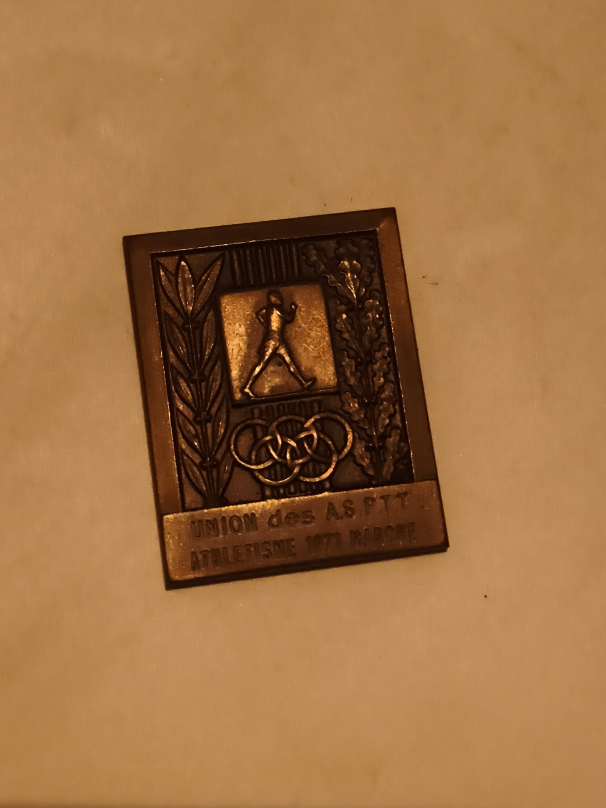 Médaille athlétisme marche Union des AS PTT 1970 bronze, sport olympique
