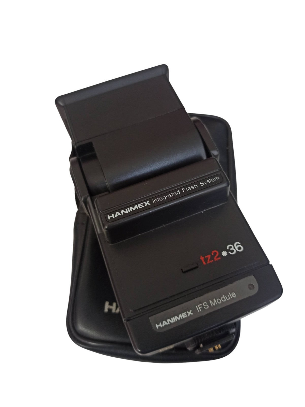 Flash Hanimex vintage pour appareil photo argentique avec étui rétro