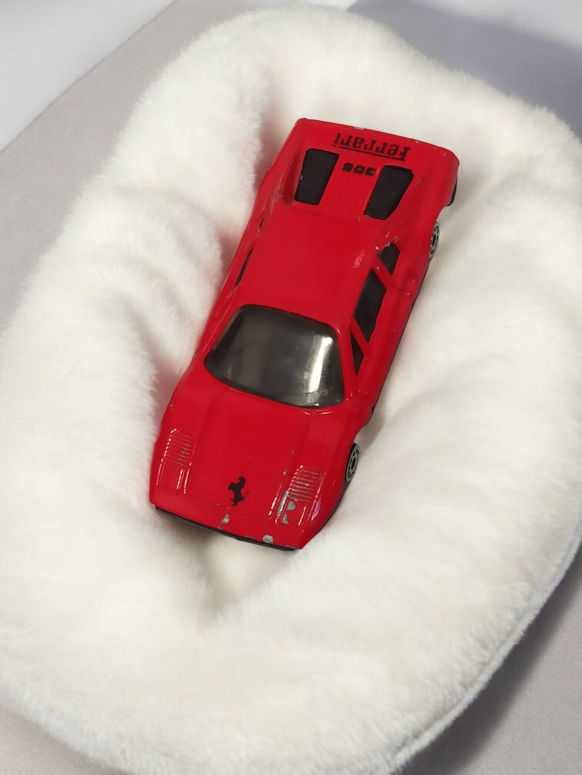 Vintage old model retro red Ferrari miniature car decoration