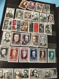 Lot anciens timbres oblitérés France personnages historiques collection philatél