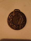 Médaille course à pied finition bronze, motif laurier chêne sport athlétisme