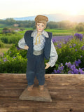 Santon homme Provence argile signé Saye costume traditionnel socle