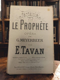 Livret partitions Fantaisie sur Le Prophète ancien E. Tavan Meyerbeer vintage