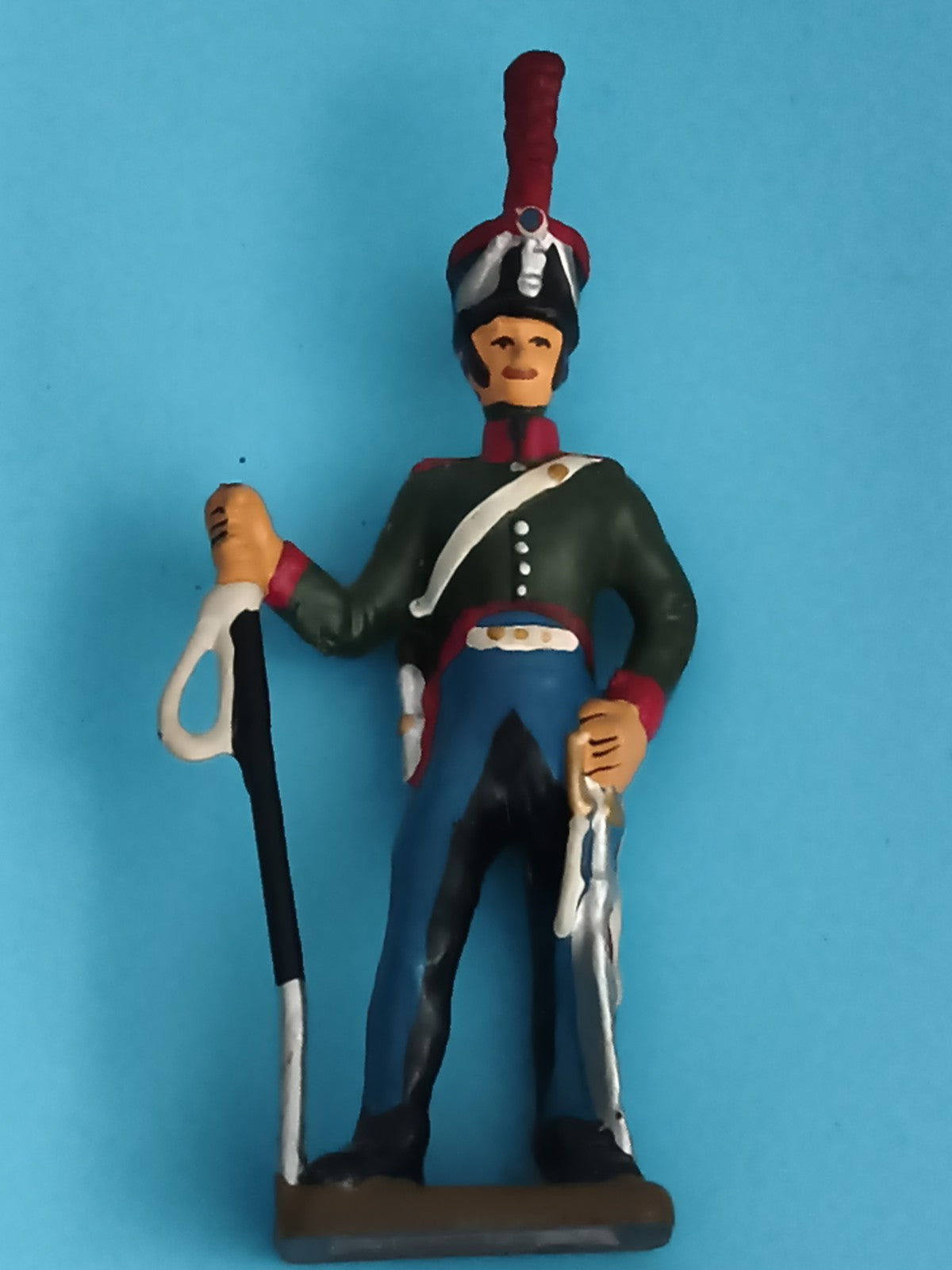 Figurine soldat ancien en plomb uniforme Empire, peinture main, vintage déco