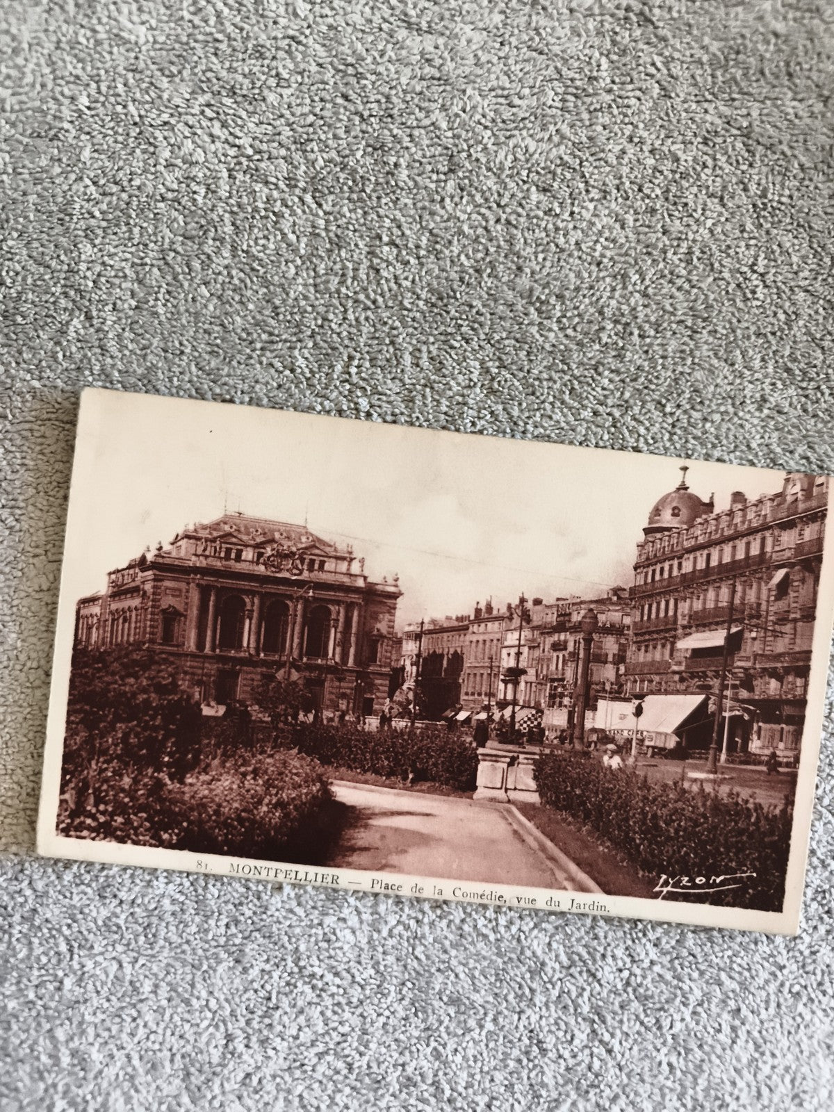 CPA Montpellier Place de la Comédie vue Jardin photo ancienne
