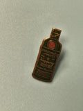 Pin's vintage bouteille alcool, collection bar, vert, ancien objet publicitaire