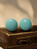 Paire boucles d’oreilles clips vintage rondes bleu turquoise, fantaisie ancienne
