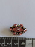 Broche vintage Remy Dis Paris rose strass années 80/90 Made in France