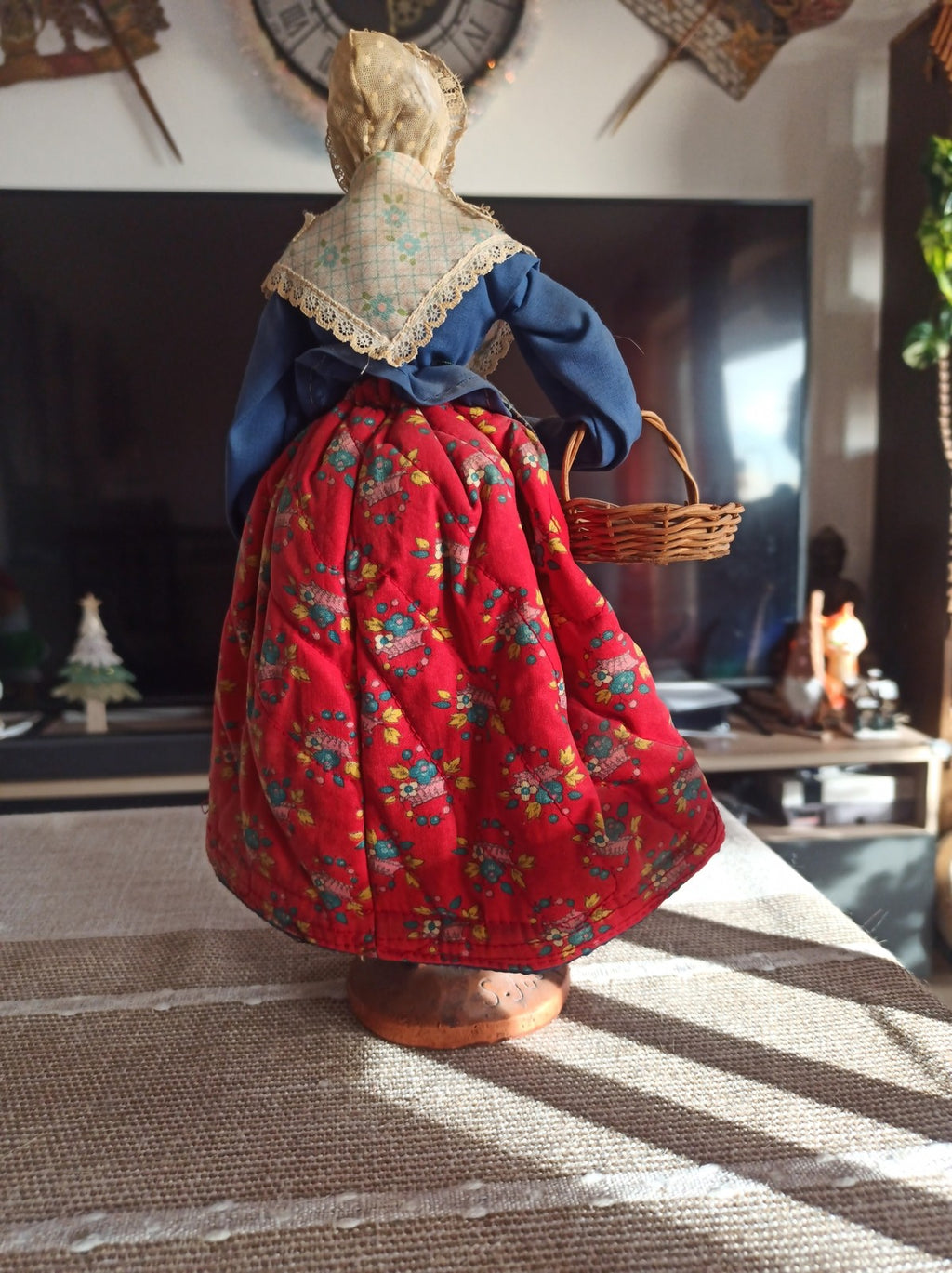 Santon de Provence Jouglas ancien argile 25cm costume traditionnel vintage