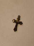 Petite croix ancienne pendentif religieux aspect doré vintage