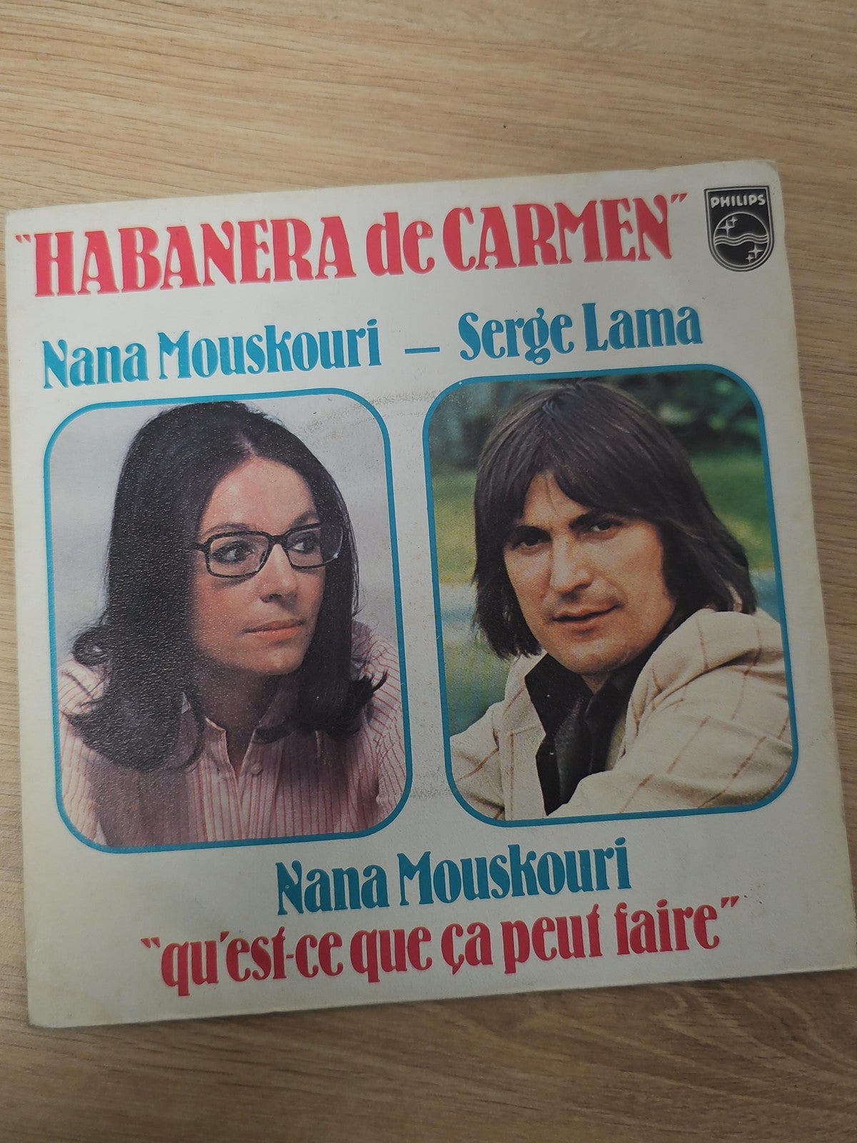 Vinyle 45 tours rétro Nana Mouskouri ancien disque chanson française collection