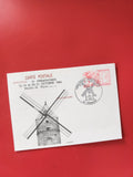 Carte postale philatélie Moulin de pierre Prémontines 1984 oblitérée France