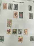 Timbres Ruanda-Urundi série ethnies et fleurs, oblitérés, philatélie Afrique
