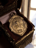 Médaille religieuse vintage métal Sacré-Cœur Jésus ancien pendentif catholique
