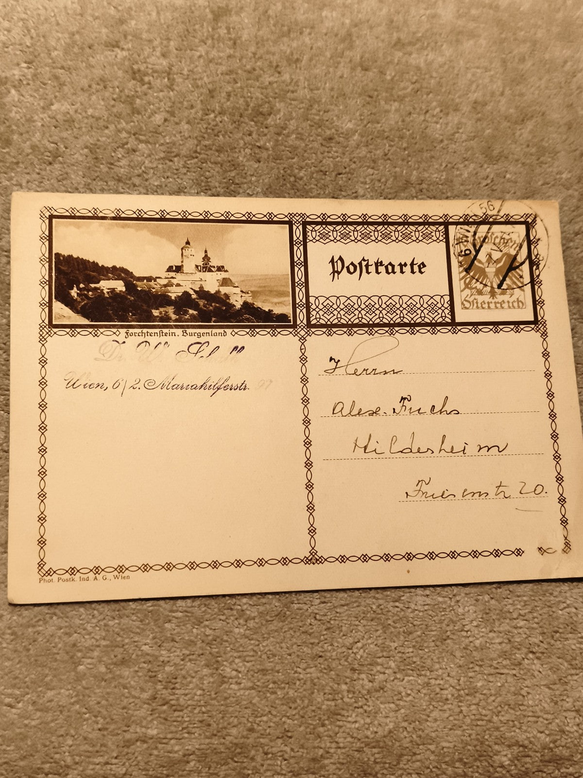 Carte postale Forchtenstein Burgenland Autriche timbre oblitéré philatélie (Ref
