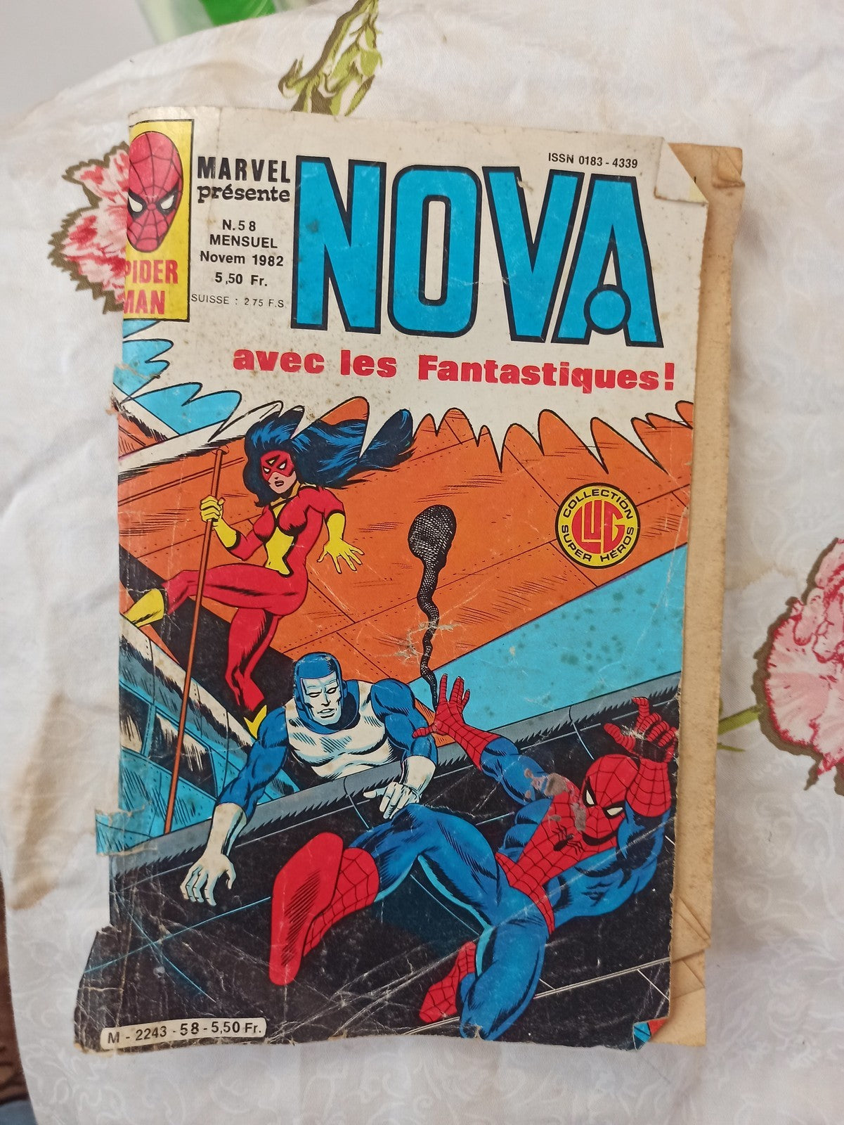 Bande dessinée vintage NOVA Marvel n°58 1982 avec Les Fantastiques Spider-Man