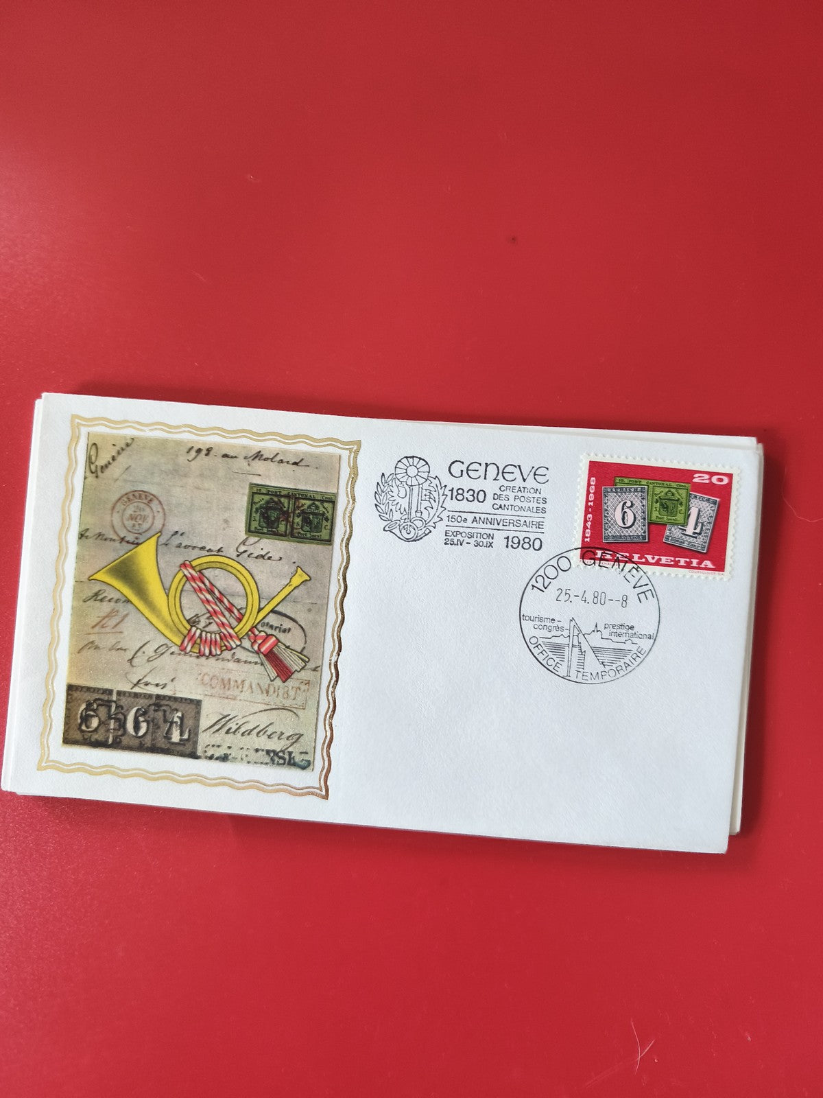 Enveloppe philatélie Genève 1980 timbre suisse commémoratif cachet postal