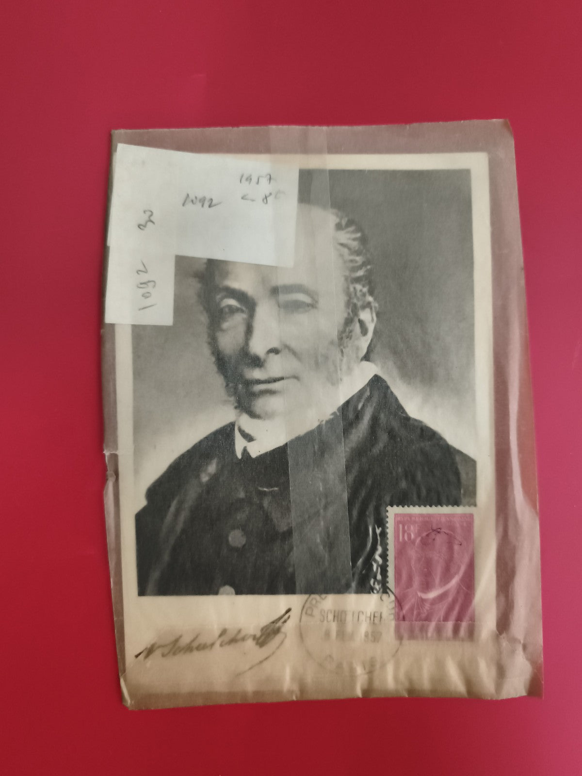 Lettre ancienne affranchie timbre 18f France, portrait homme, philatélie (Ref 1)