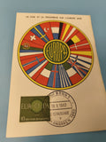 Carte postale philatélie Europa drapeaux Europe timbre Allemagne 1960