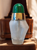 Flacon miniature parfum Volupté vintage, verre dépoli, bouchon vert doré