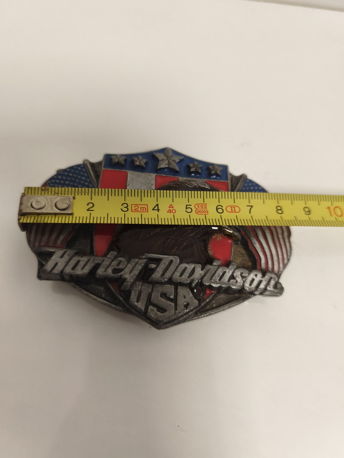 Boucle de ceinture Harley-Davidson USA aigle drapeau ancien vintage biker