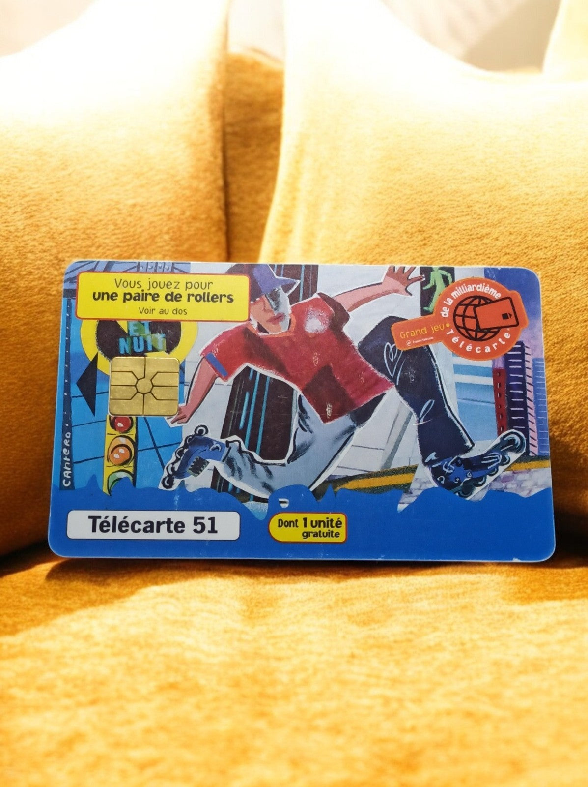 Télécarte 51 vintage rollers Grand Jeu rétro carte téléphonique puce