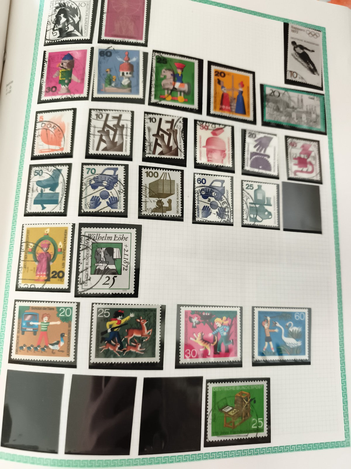 Timbres poste Allemagne oblitérés thèmes enfants véhicules animaux