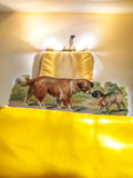Chromo ancien chiens décoratif, illustration rétro, souvenir époque révolue