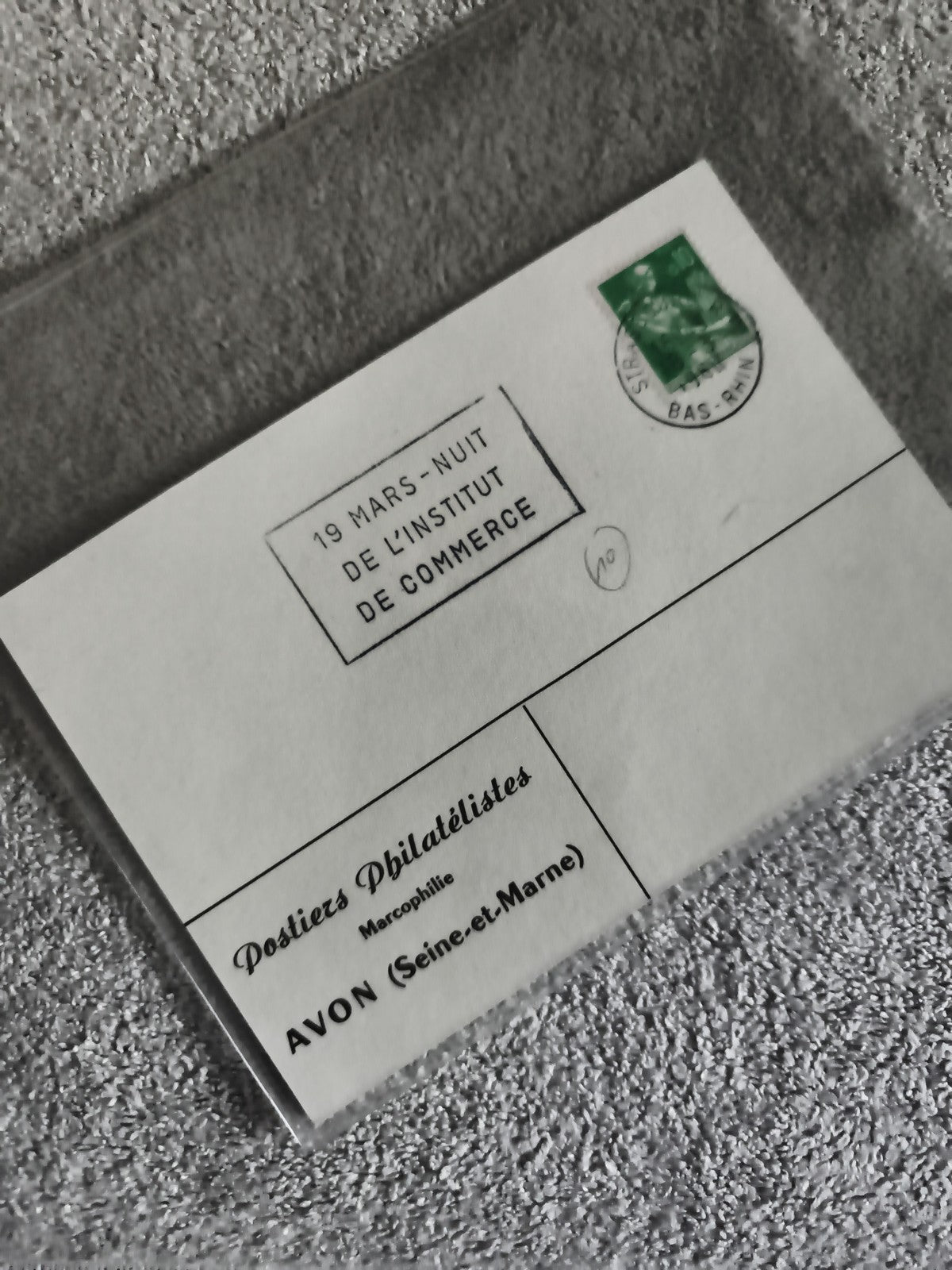 Lettre philatélique Poste Avon oblitération Institut Commerce Marcophilie (Ref 2