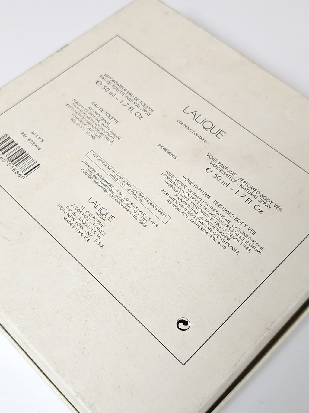 Coffret vintage vide Lalique pour parfums, rare ancien flacon collection rétro